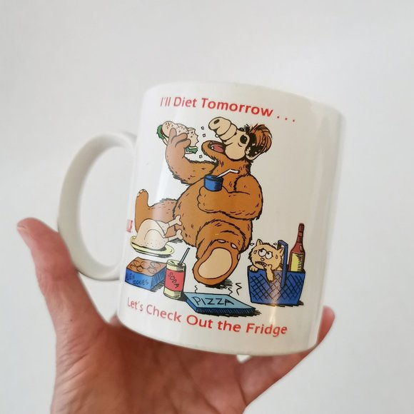 Alf Coffee Mug Funny Diet 1980s TV Show Character Russ Berrie Made in Korea - Picture 3 of 11